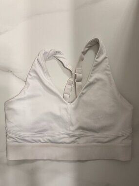 Fabletics Women's Solid White Sports Bra Size L